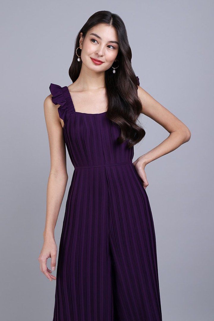 Purple romper hotsell dress