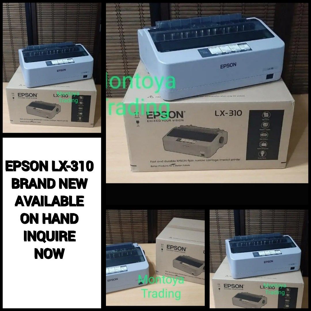 EPSON PRINTER LX310 BRAND NEW (Category: Printers, Scanners & Copiers) located in Manila. Submitted by cm875381367283 (Listing ID 1265161823, Image 1). Description: EPSON PRINTER LX310 BRAND NEW AVAILABLE ON HAND INQUIRE NOW 1YEAR WARRANTY.