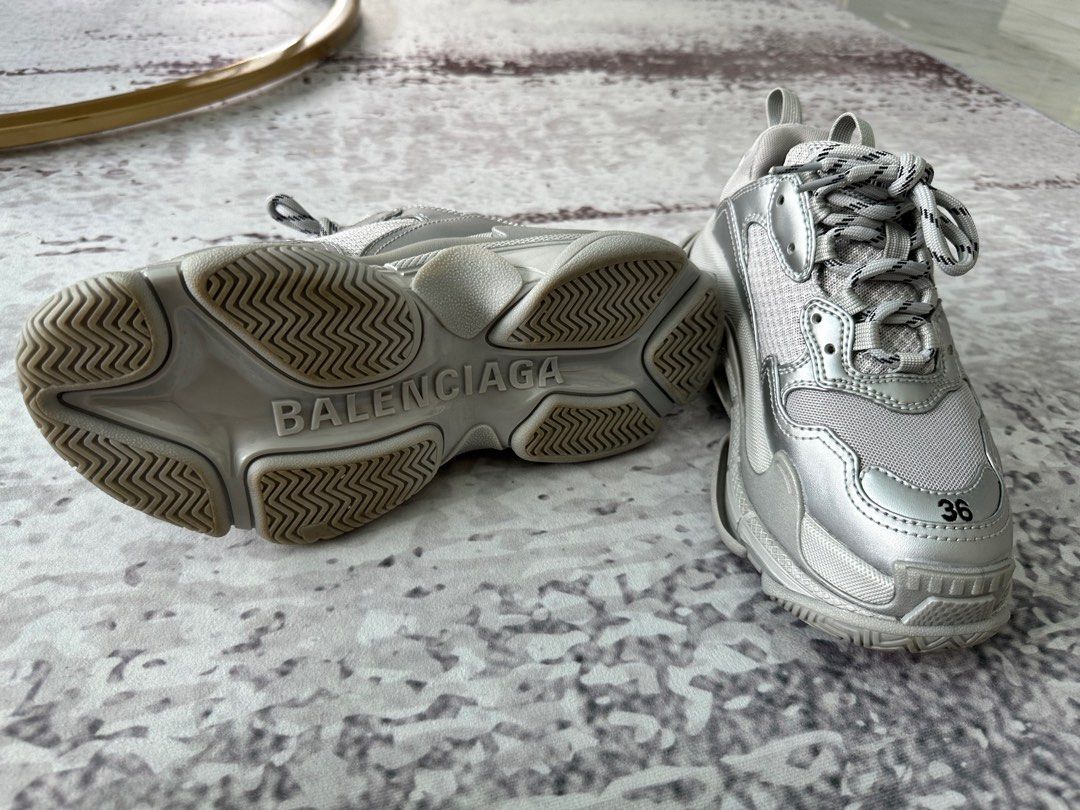 Balenciaga triple s metallic silver new arrivals