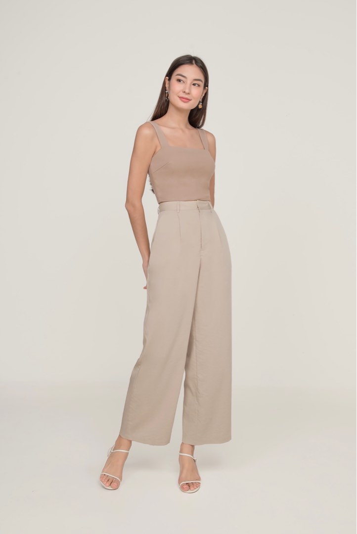 Chambray Pleat Front Pant For Women – ANOMALY