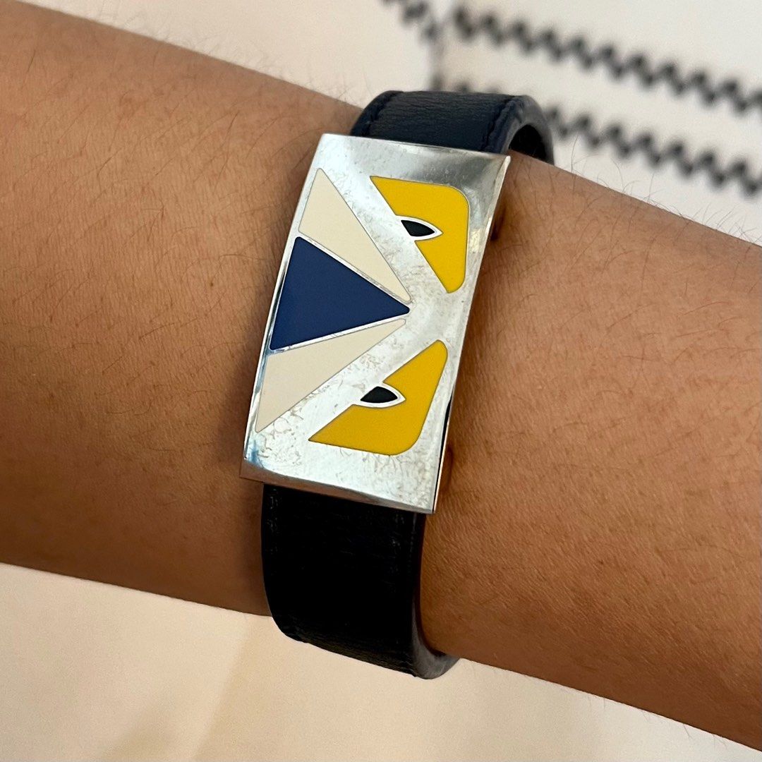 Fendi Monster Eye Leather Bracelet Luxury Accessories on Carousell