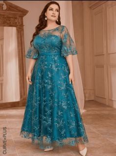 Floral Embroidery Formal Dress