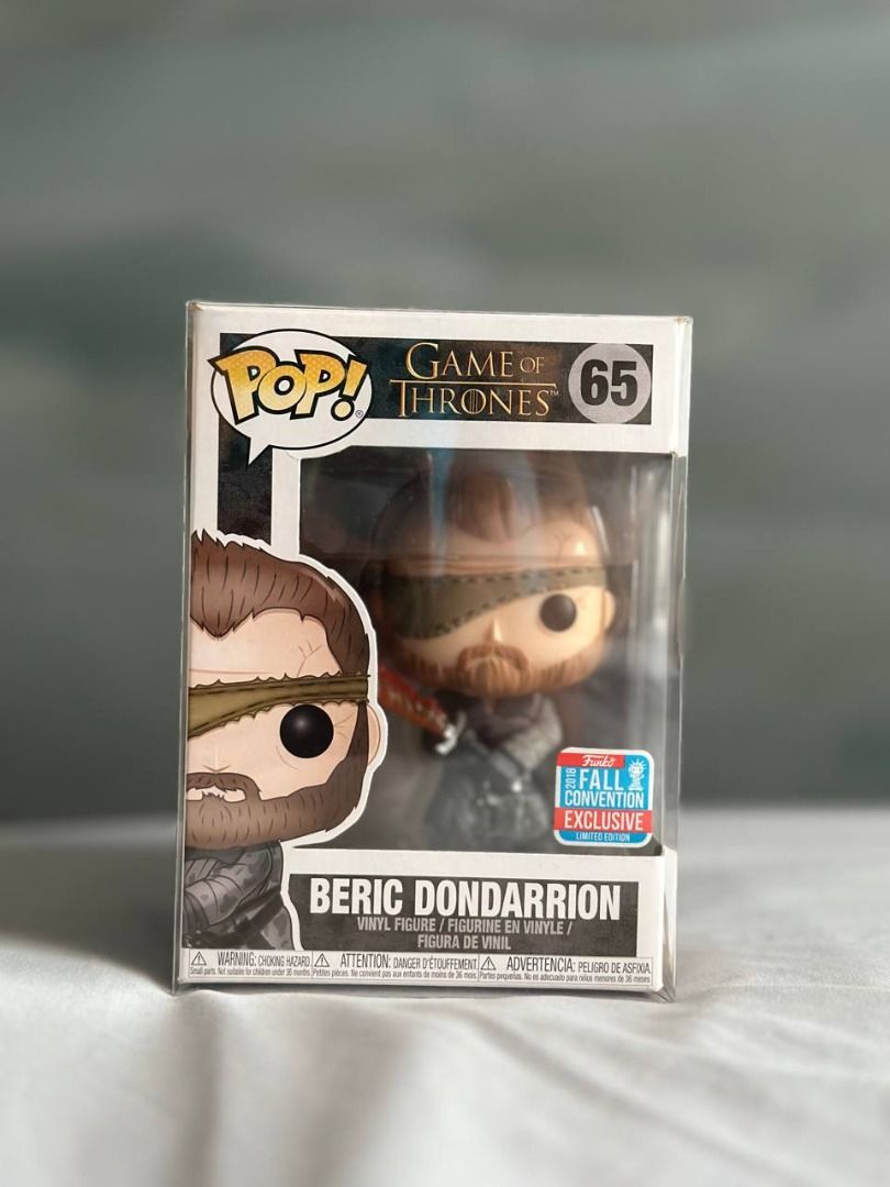 Funko Pop Game of Thrones - Beric Dondarion (Category: Designer & Blind Box Toys) located in Pasig City. Submitted by igibernabe (Listing ID 1265157104, Image 1). Description: Funko Pop Game of Thrones - Beric Dondarion NOOB/Mint Box condition: 9/10 (stains due to storage) Pop condition: 10/10 Location: Pasig MOP: GCash/Maya RFS: need funds, semi-quitting.