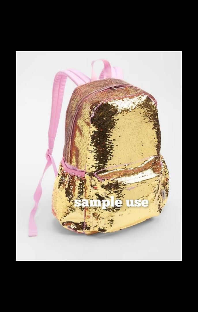 GAP Flippy Gold Pink Sequins Girls Backpack. BRAND NEW Babies