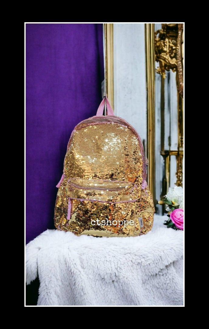 GAP Flippy Gold Pink Sequins Girls Backpack. BRAND NEW Babies