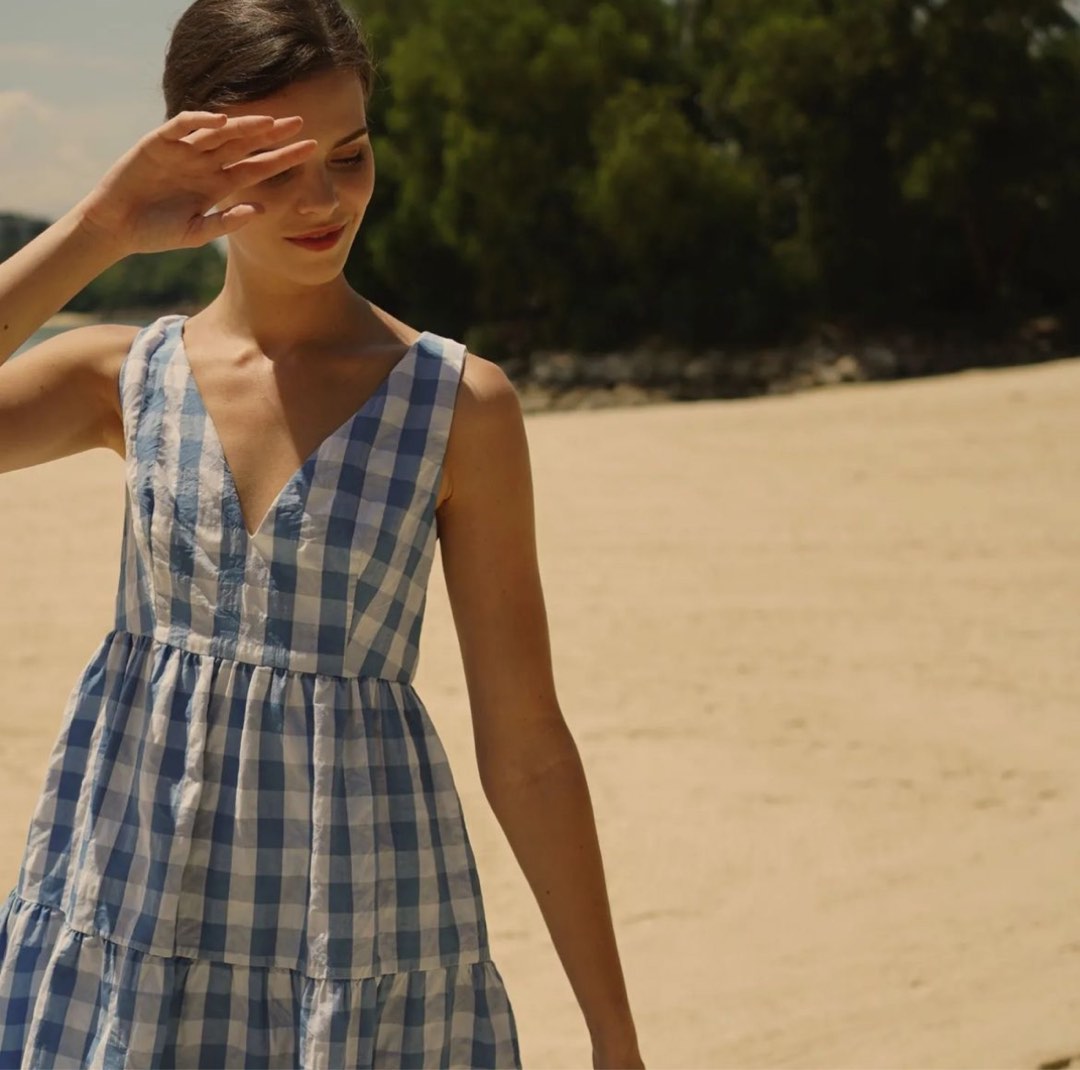 Gingham top short dress