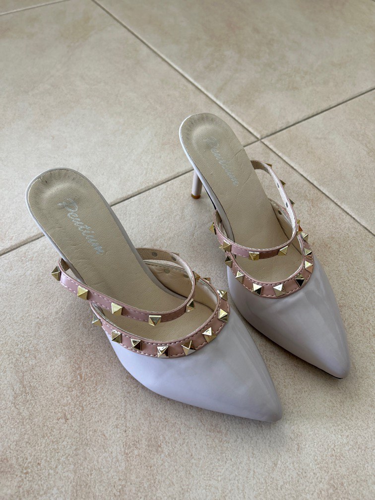 Gold slip on heels new arrivals