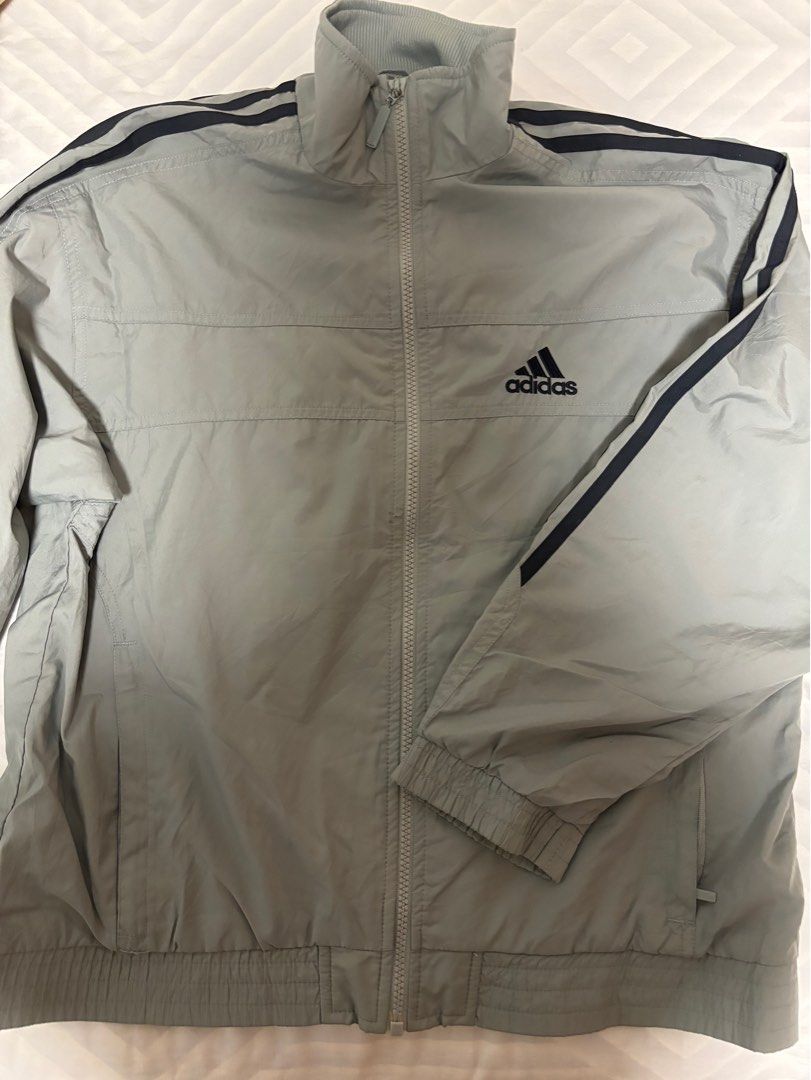 adidas grey windbreaker jacket