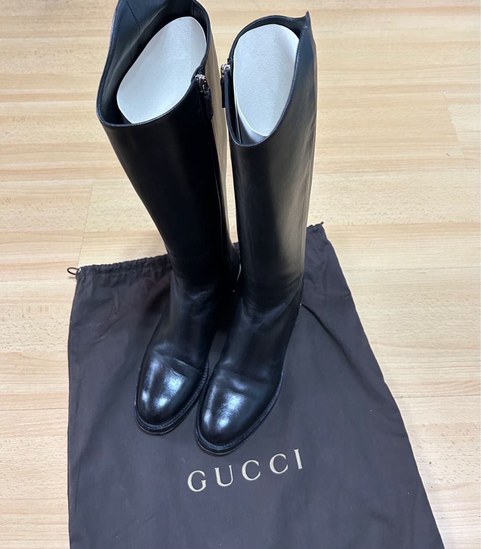 Gucci Knee High Boots 及膝靴37.5碼, 名牌, 鞋及波鞋- Carousell