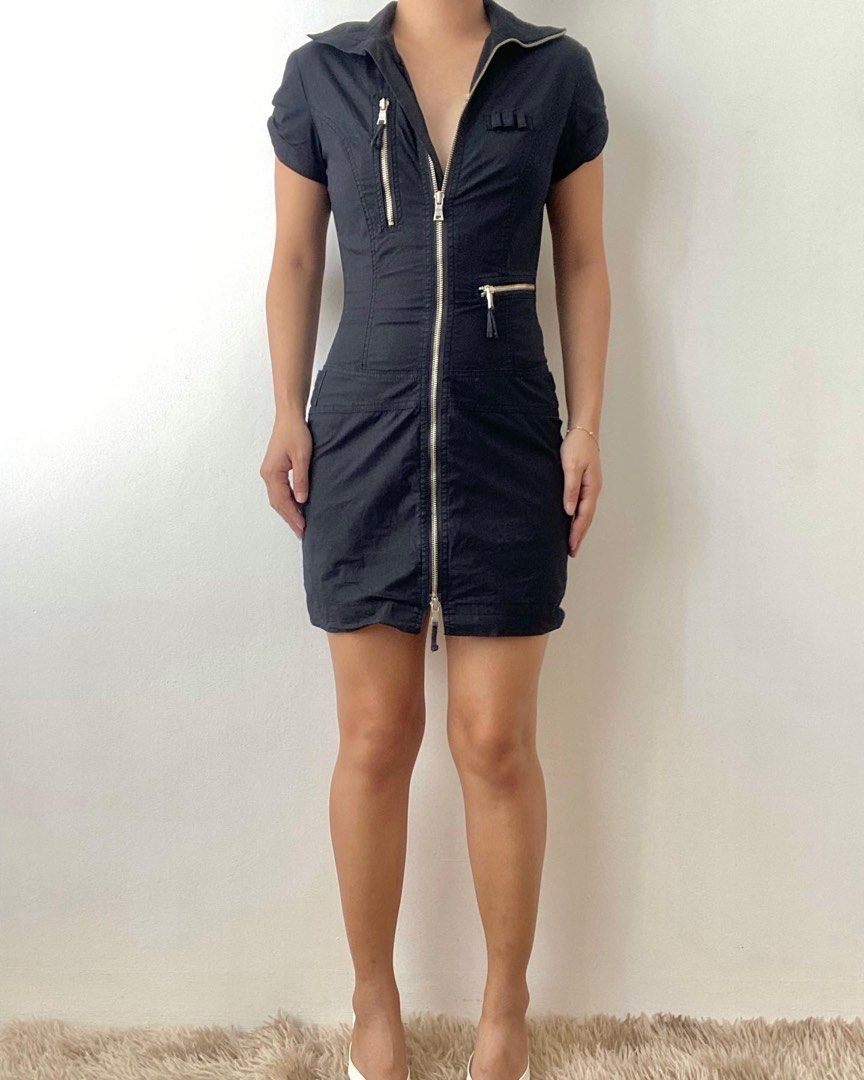 Guess dual zip utility dress Women s Fashion Dresses Sets Dresses on Carousell