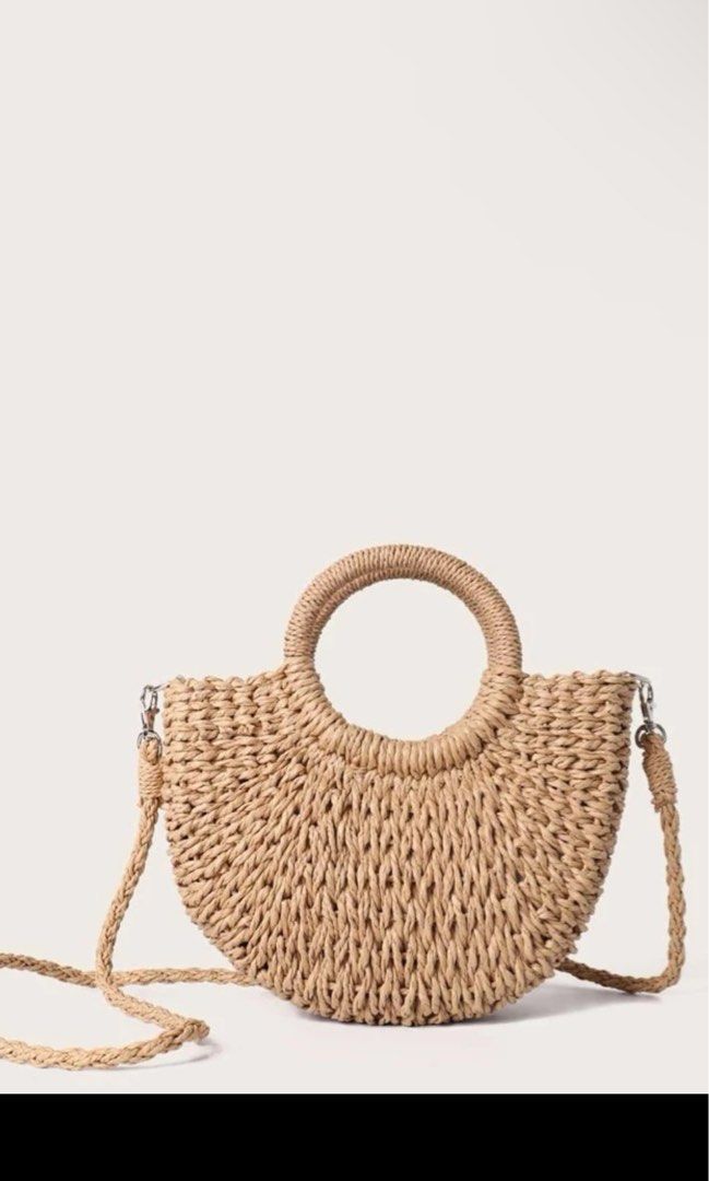Straw bag hotsell round handle