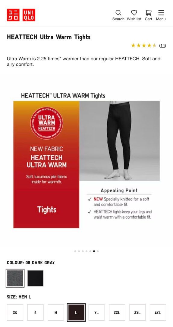 HEATTECH Ultra Warm Tights, Men's Fashion, Bottoms, Joggers on
