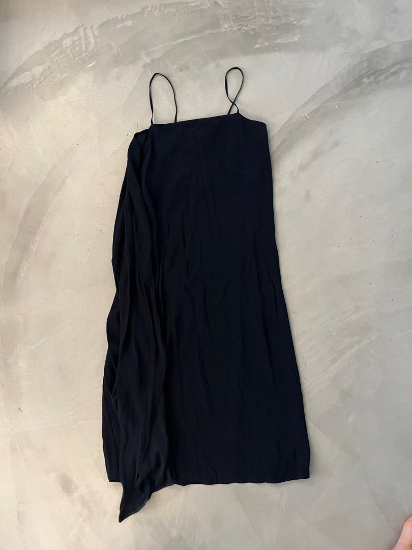 Helmut Lang Navy Side Drape Dress, Women's Fashion, Dresses & Sets, Dresses  on Carousell
