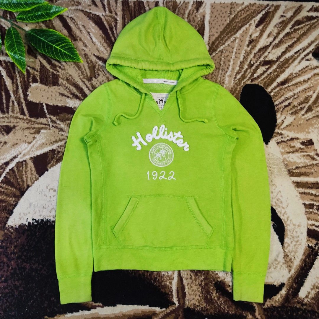 Lime green shop hollister hoodie