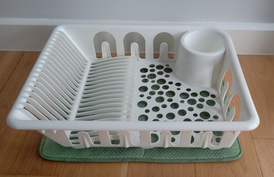 Ikea Flundra Dish Drainer with Tray White Plastic