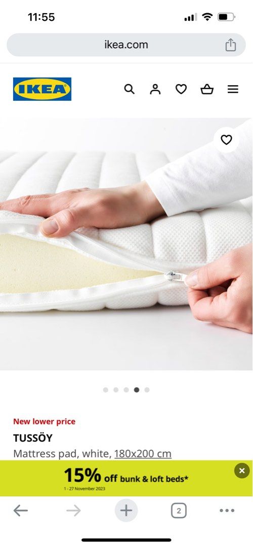 IKEA Tussoy Topper, Furniture & Home Living, Bedding & Towels on Carousell