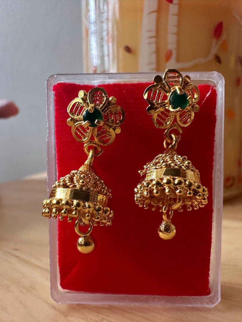 Red best sale ethnic earrings
