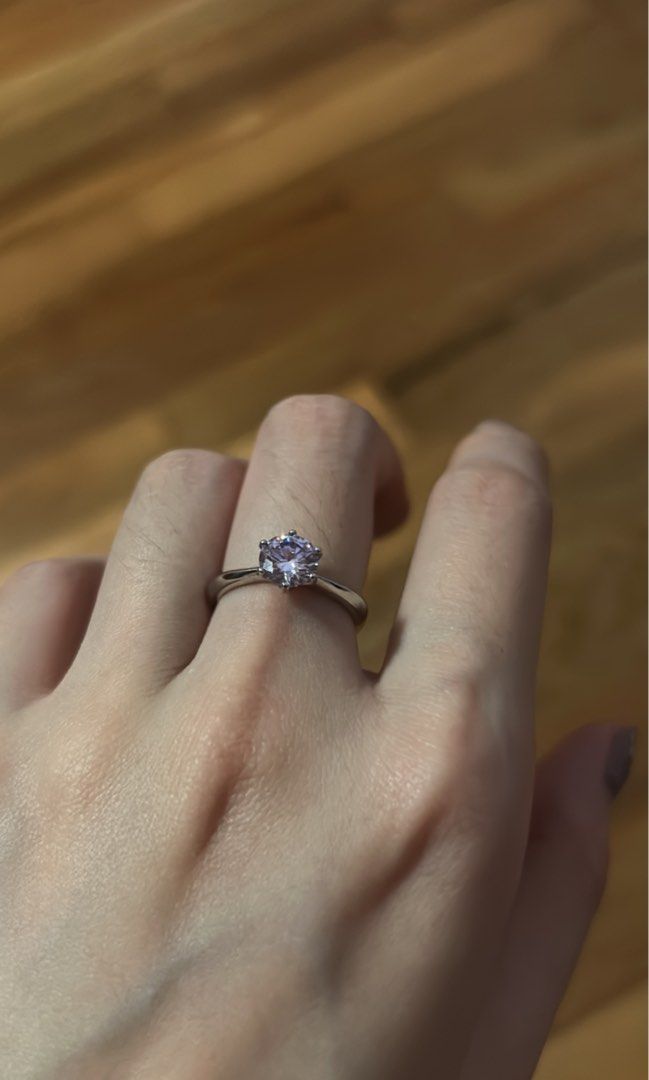 Purple moissanite clearance ring