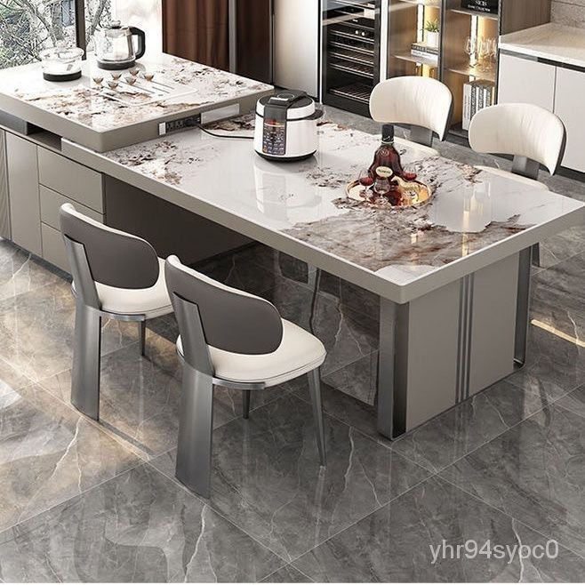 Kitchen Island Dining Table Combination Integrated Retractable