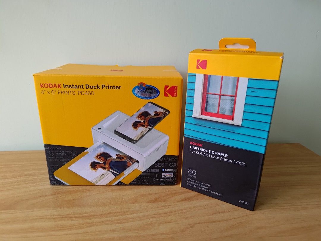 Kodak Instant Dock Printer,4"x6" Prints, PD 460 with cartridge & paper 80sheet, 電腦＆科技, 打印機及影印機