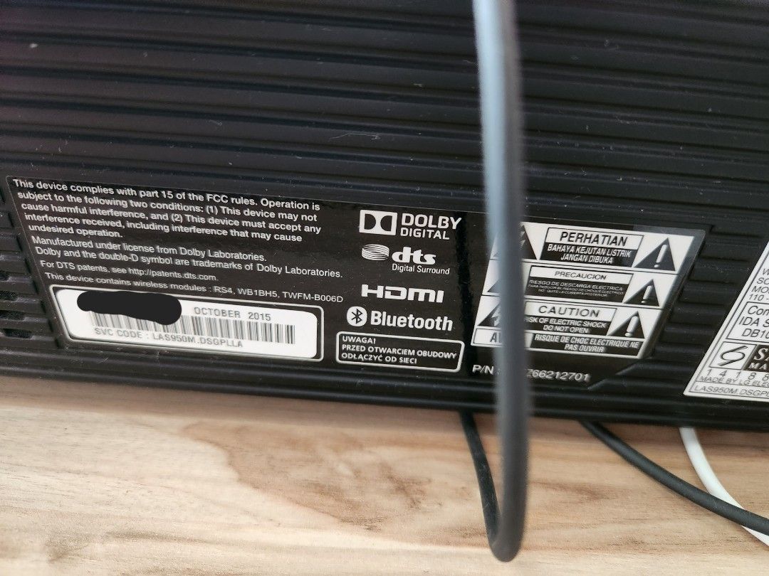 LG LAS950M subwoofer not working, Audio, Soundbars, Speakers