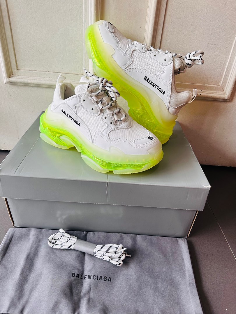 LNIB Balenciaga Triple S Clearsole Fluo Yellow White Luxury