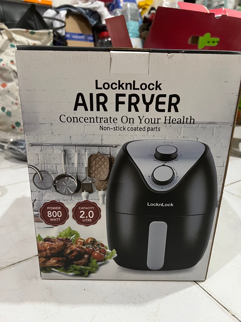 LocknLock Air Fryer 2 Liter Capacity Hitam Black Lock & Lock, Kitchen