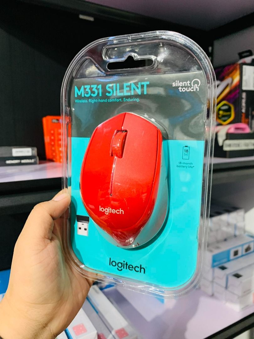 Logitech M331 Silent Wireless Mouse Red, Computers & Tech, Parts ...