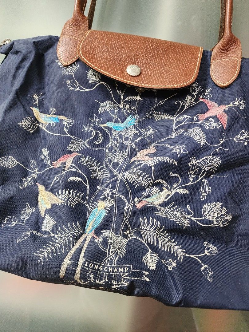 Longchamp embroidered birds outlet