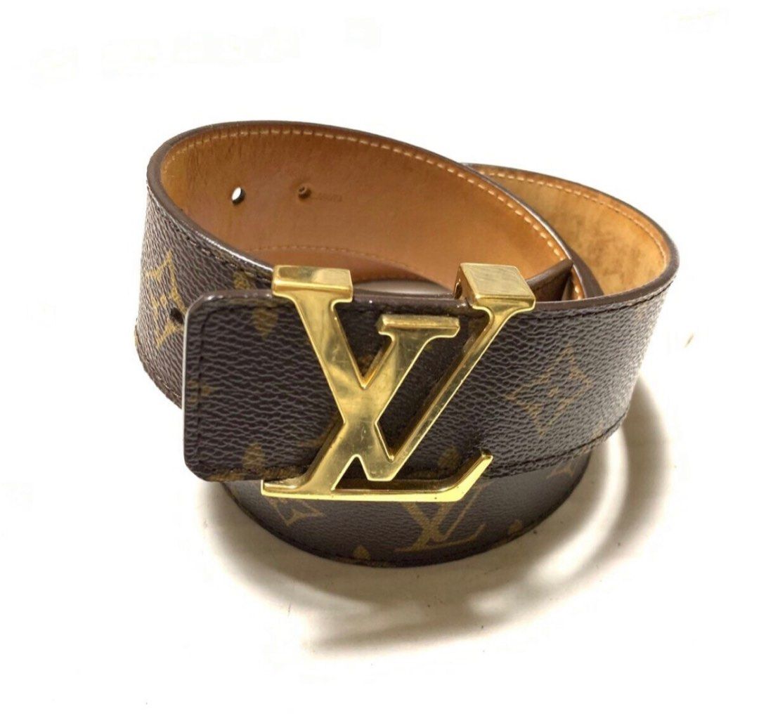Initiales leather belt Louis Vuitton Metallic size 90 cm in