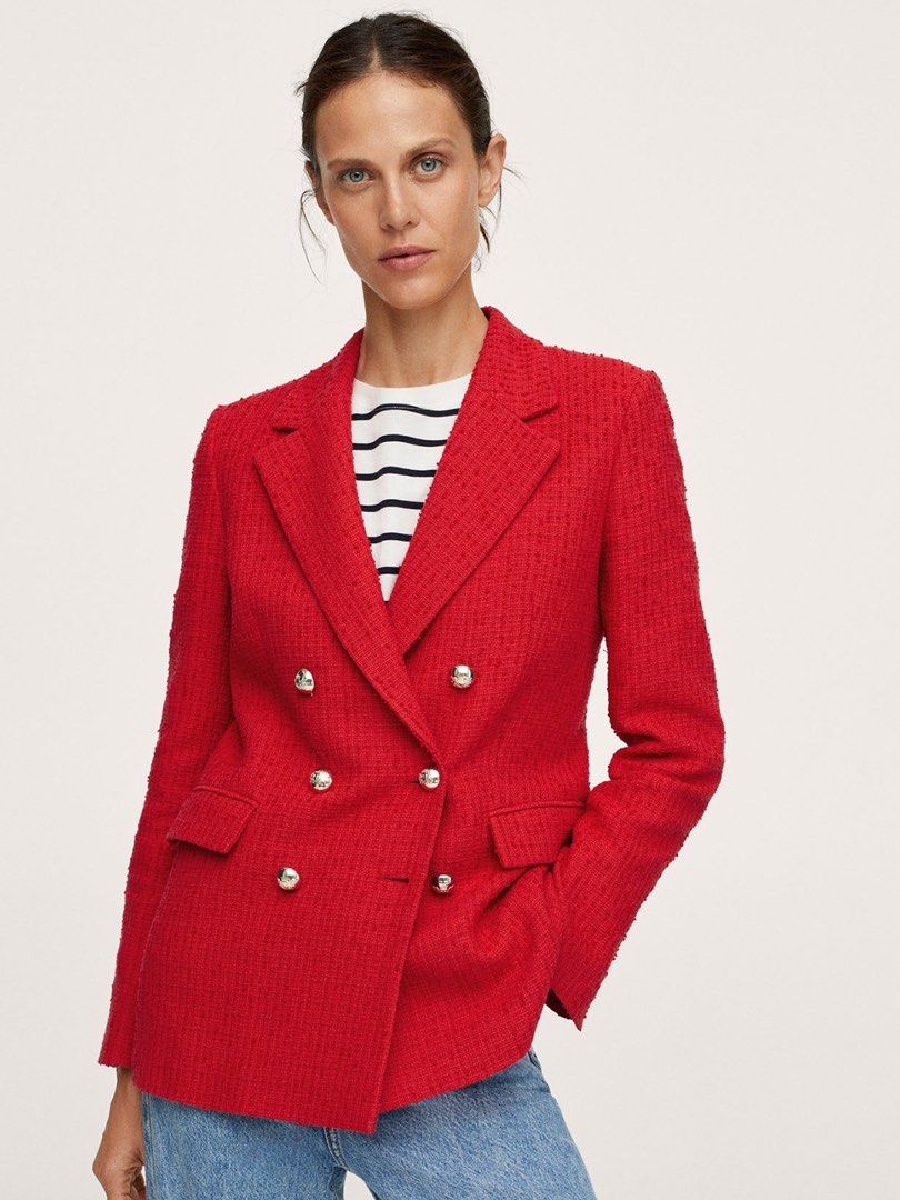 Red military blazer womens online