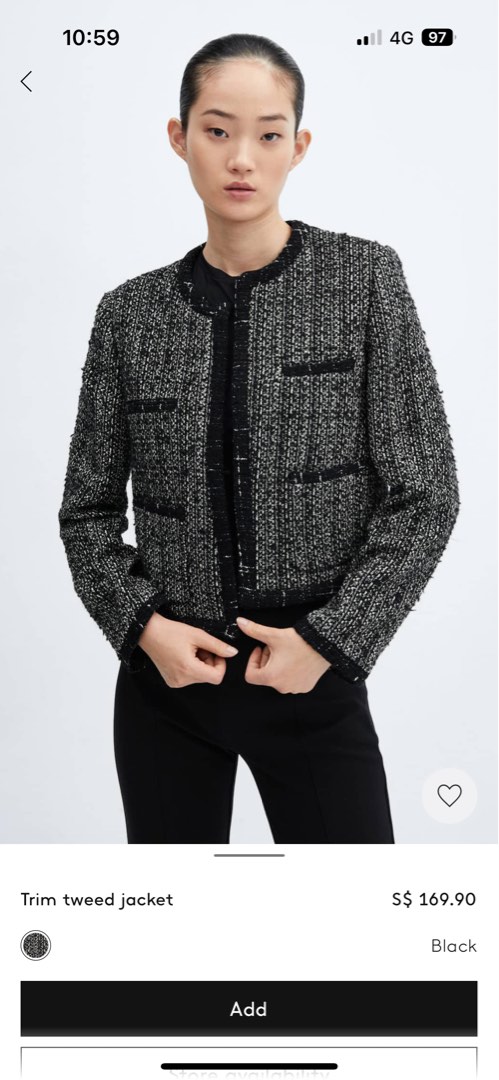 Mango trim tweed jacket sales