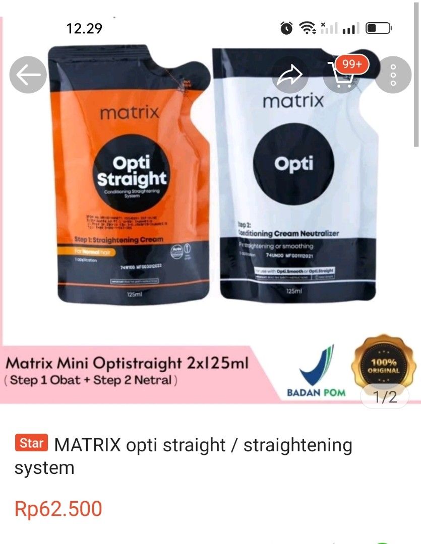 MATRIX opti straight conditioning straightening system cream 125ml all variant