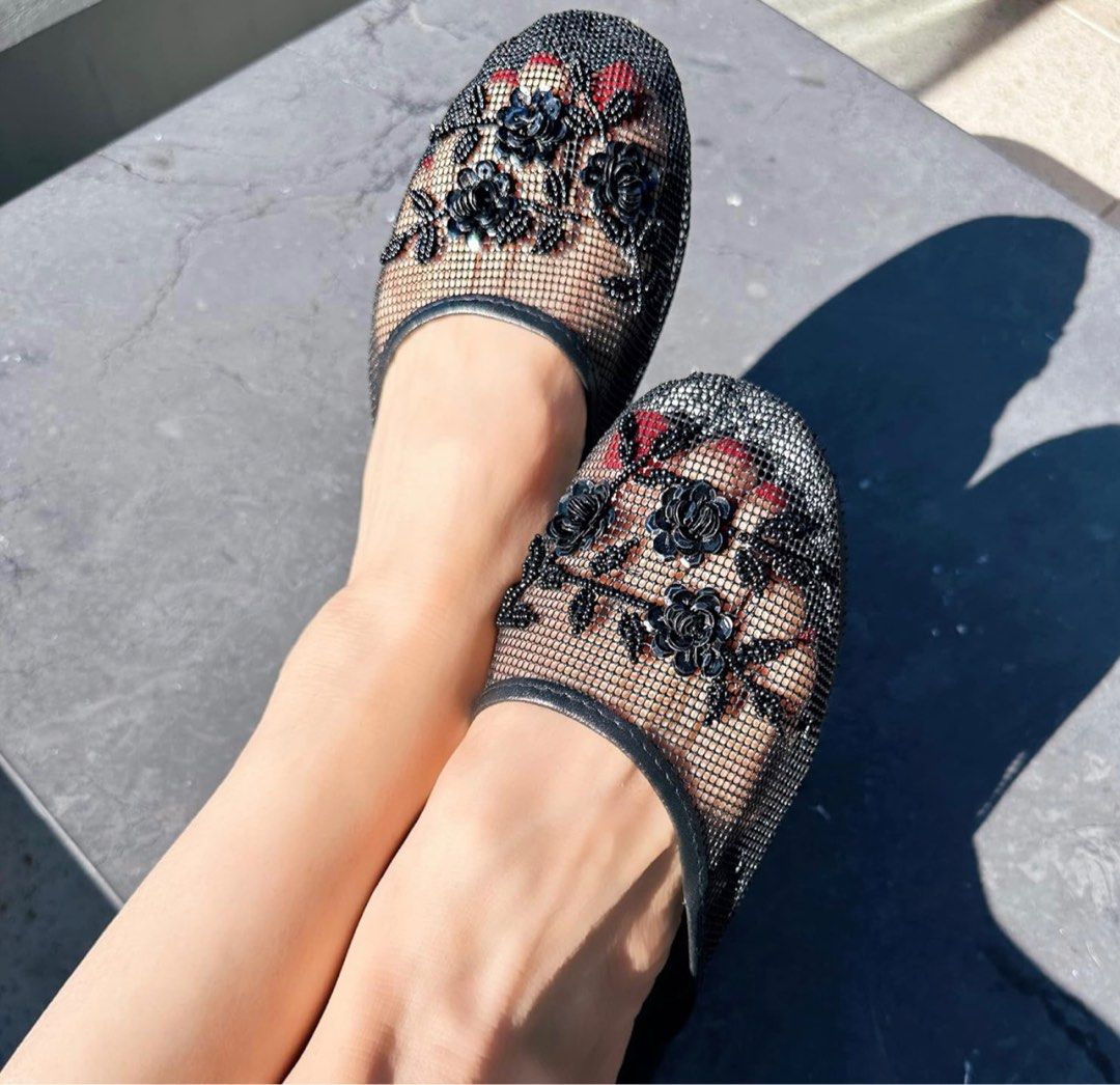 Mesh slippers new arrivals sequins