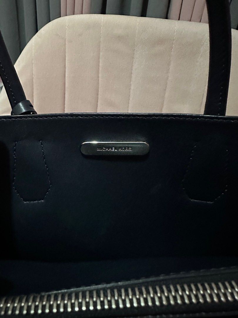 Michael kors Mercer Large Pebbled leather accordion tote bag blue