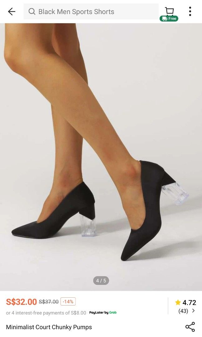 Minimalist Court Chunky Pumps Women s Fashion Footwear Heels on