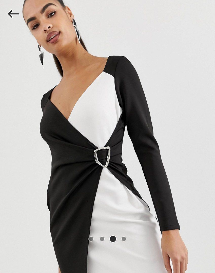 Color block wrap dress discount