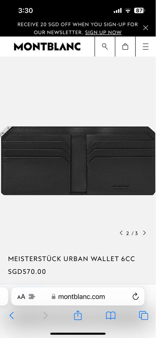 Mont Blanc MEISTERST CK URBAN WALLET 6CC Men s Fashion Watches