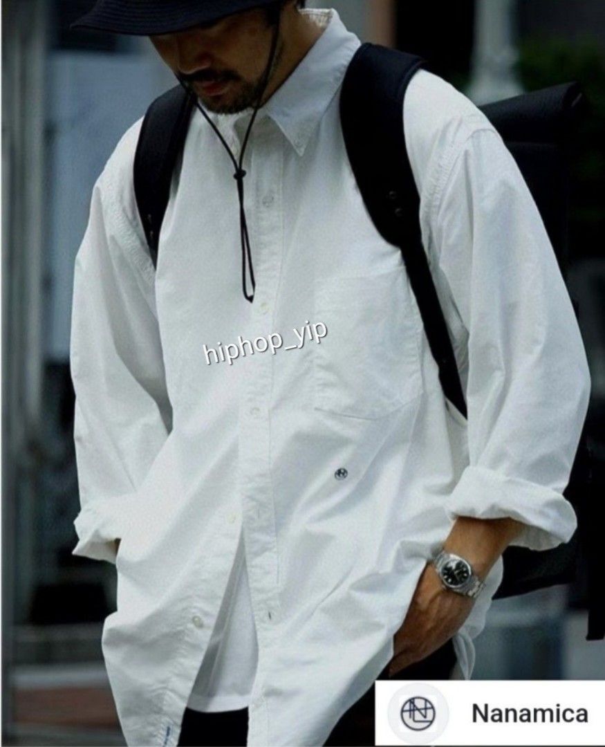 Nanamica Button Down Wind Shirt, 男裝, 上身及套裝, T-shirt、恤衫