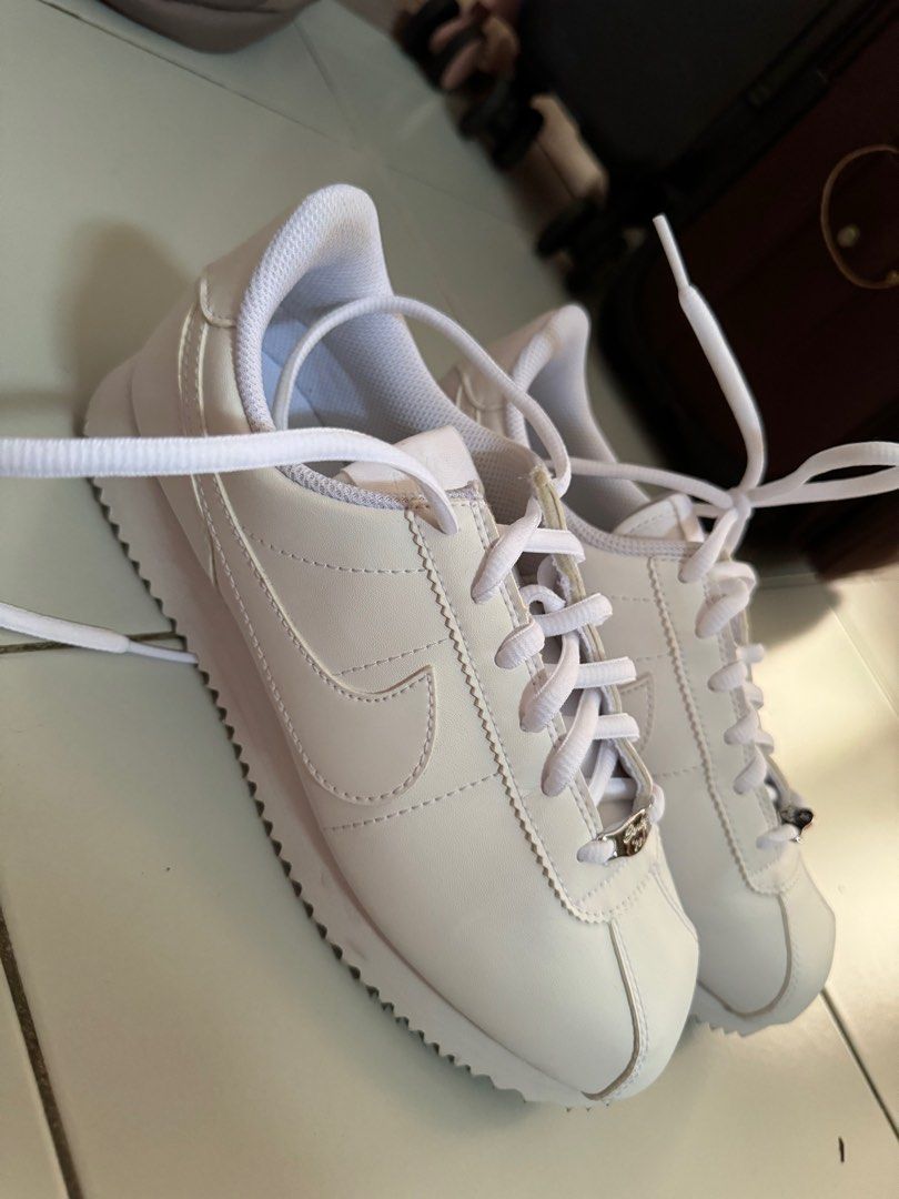 mens nike cortez all white