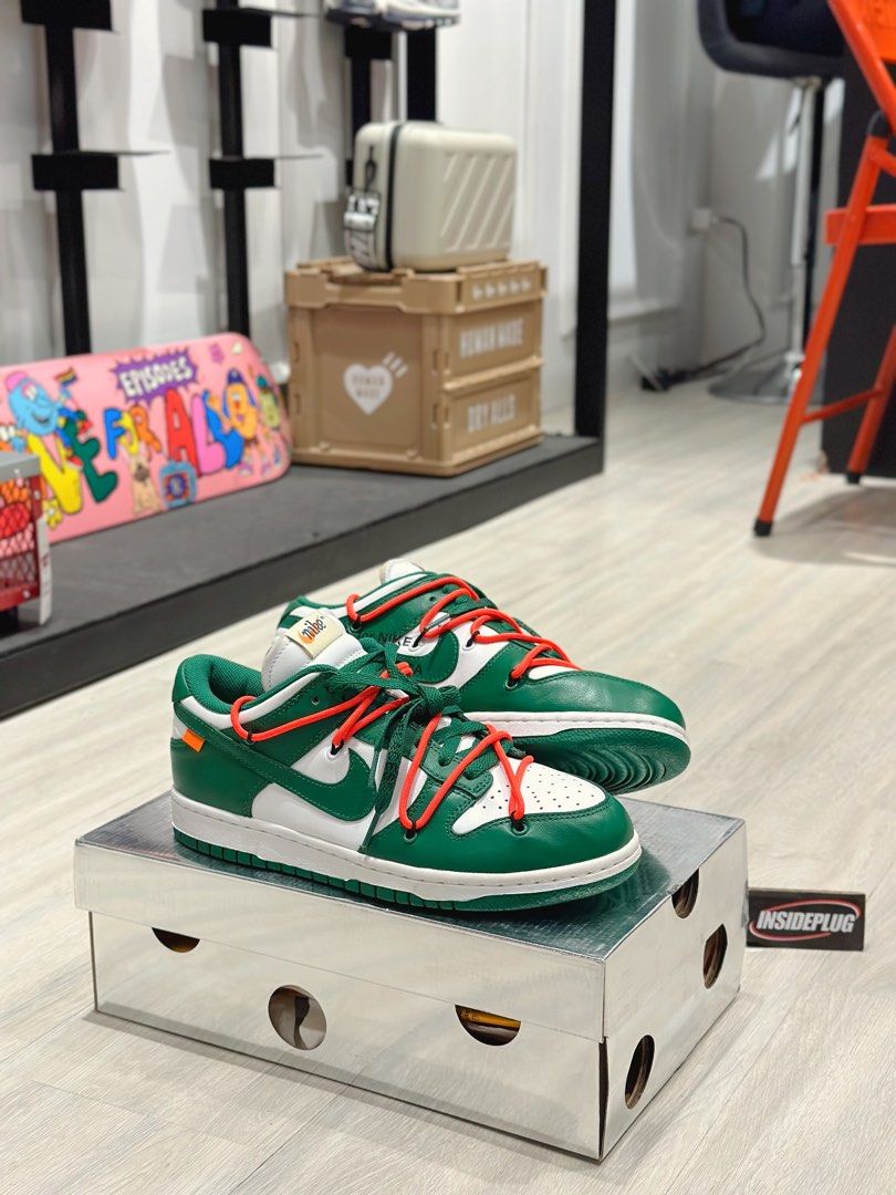 off white dunk low pine green outfit