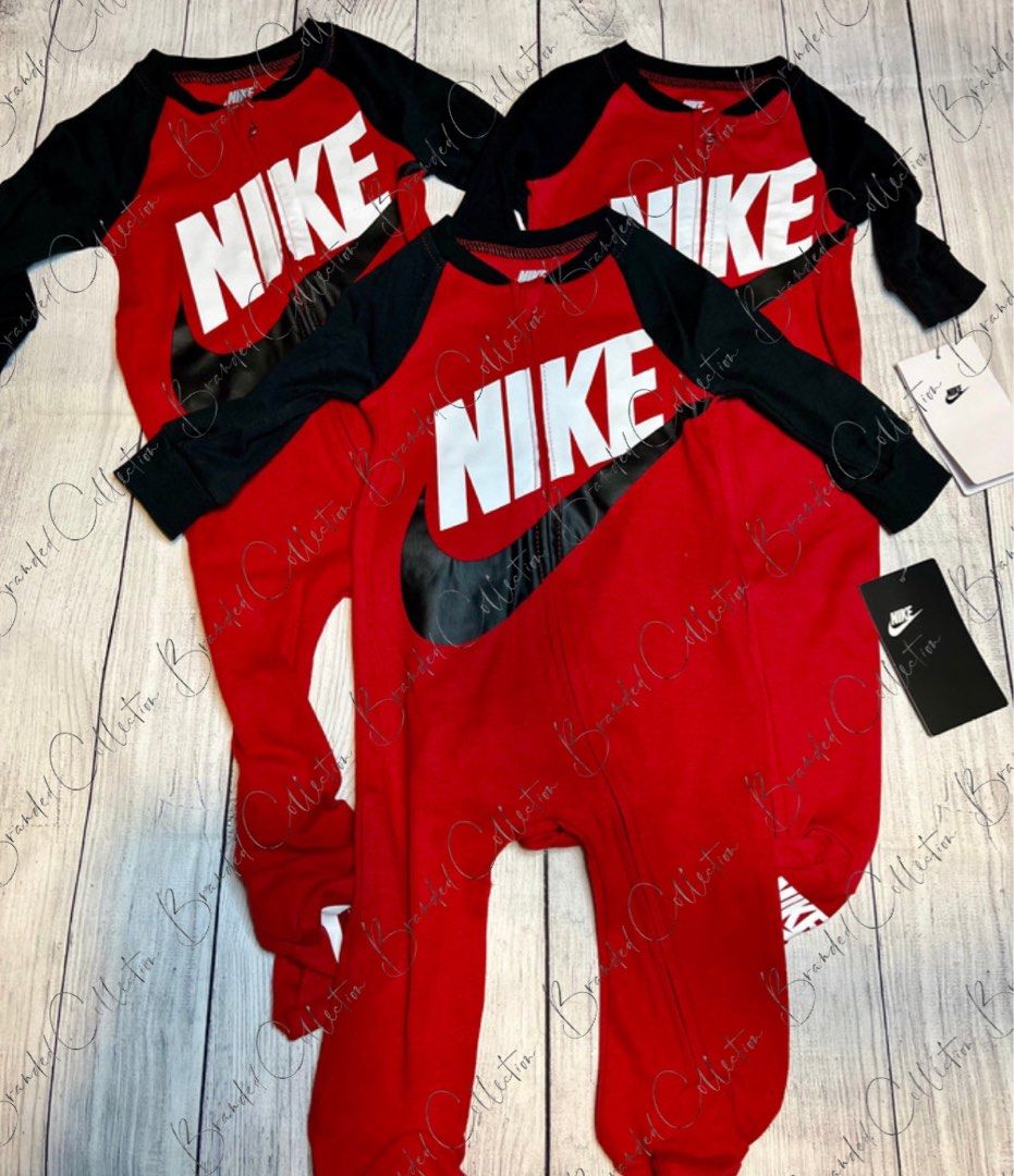 Nike Unisex Baby Red Heather Onesie Babies Kids Babies Kids Fashion on Carousell