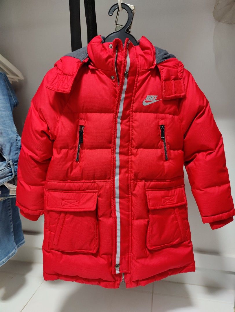 Red nike new arrivals winter jacket