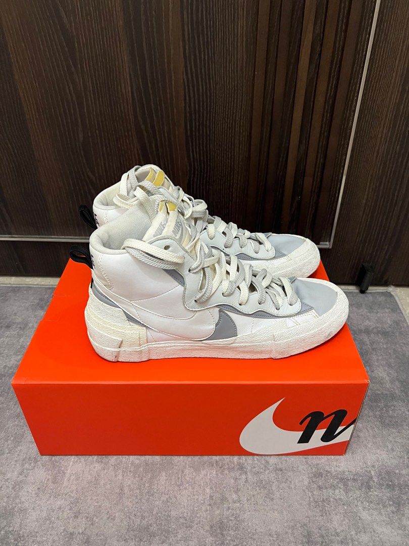 Nike x Sacai Blazer Mid 'White Grey', 男裝, 鞋, 波鞋- Carousell