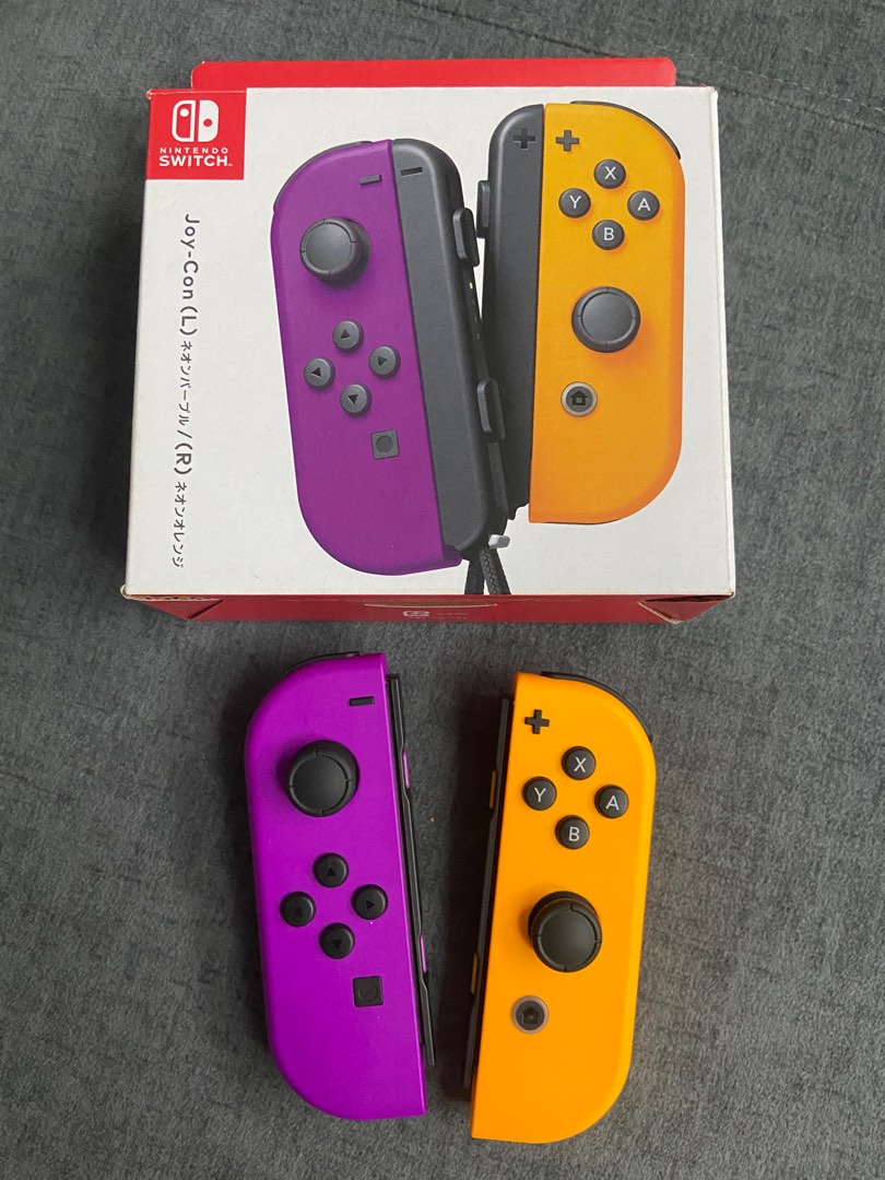 NINTENDO SWITCH JOY CON Purple Orange USED, Video Gaming, Video Game