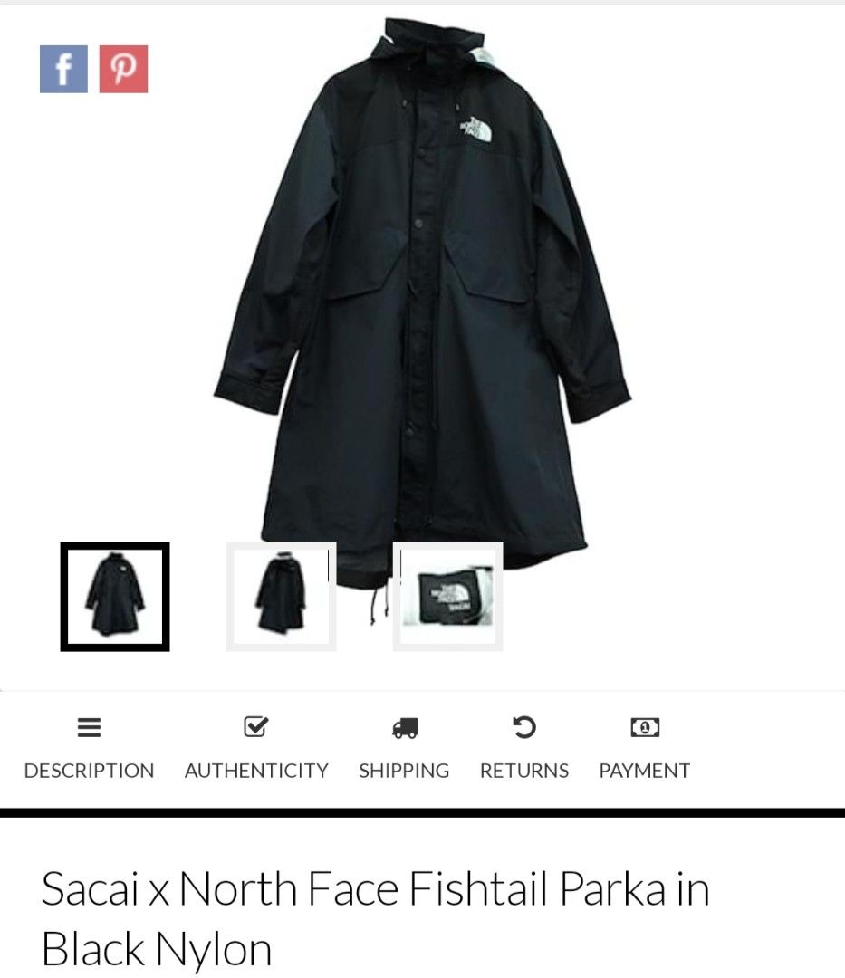 NWT! THE NORTH FACE® x SACAI SS17 | DryVent Fishtail Long Coat