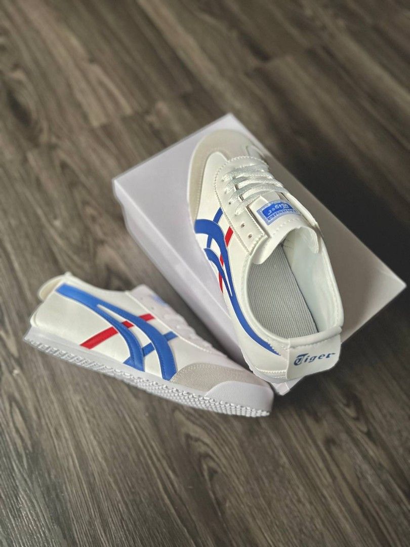 Onitsuka tiger white blue saiz 39 44 Men s Fashion Footwear