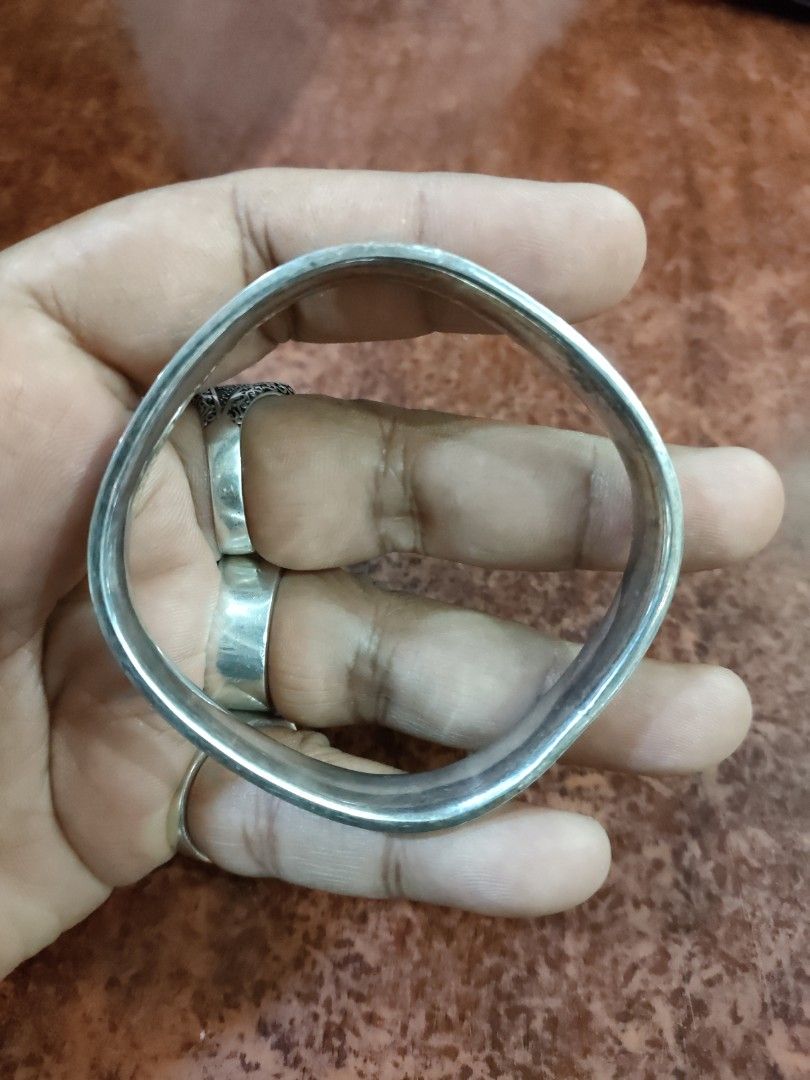 Tiffany solid silver bangle top