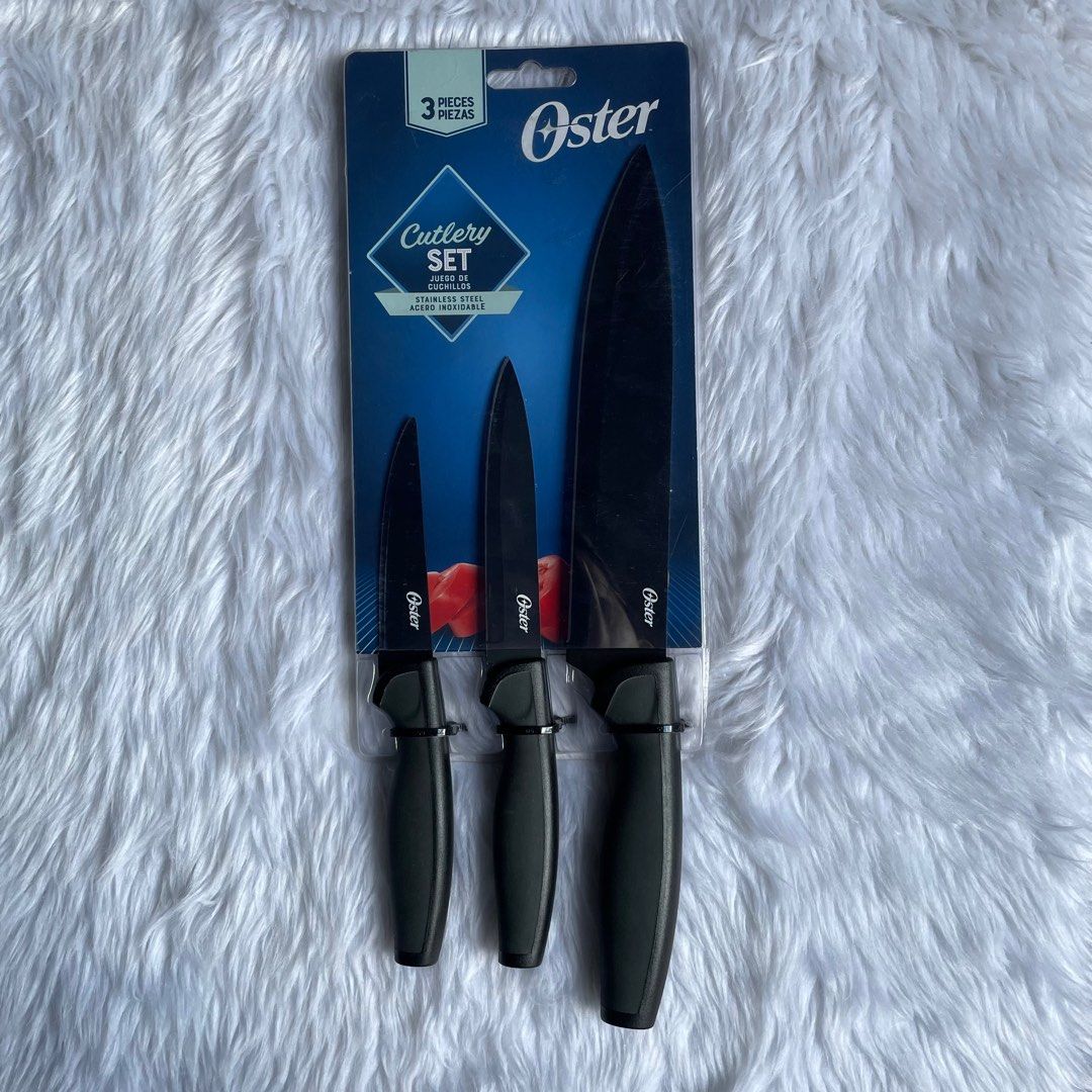 Oster Slice Craft 3 Piece Stainless Steel Cutlery Set - Charcoal - Curacao  