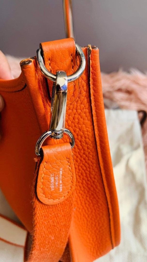 Palugi Mini Evelyn Hermes (Category: Luxury Bags & Wallets) located in Quezon City. Submitted by hellopatchi (Listing ID 1265161281, Image 3). Description: Mini Evelyn with dust bag only.